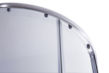 90 x 90cm Chrome Rounded Sliding 6mm Curved Shower Screen with Black Base