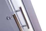 90 x 90cm Chrome Rounded Sliding 6mm Curved Shower Screen with Black Base