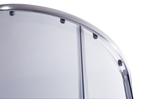 100 x 100cm Chrome Rounded Sliding 6mm Curved Shower Screen with Black Base