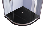 100 x 100cm Chrome Rounded Sliding 6mm Curved Shower Screen with Black Base