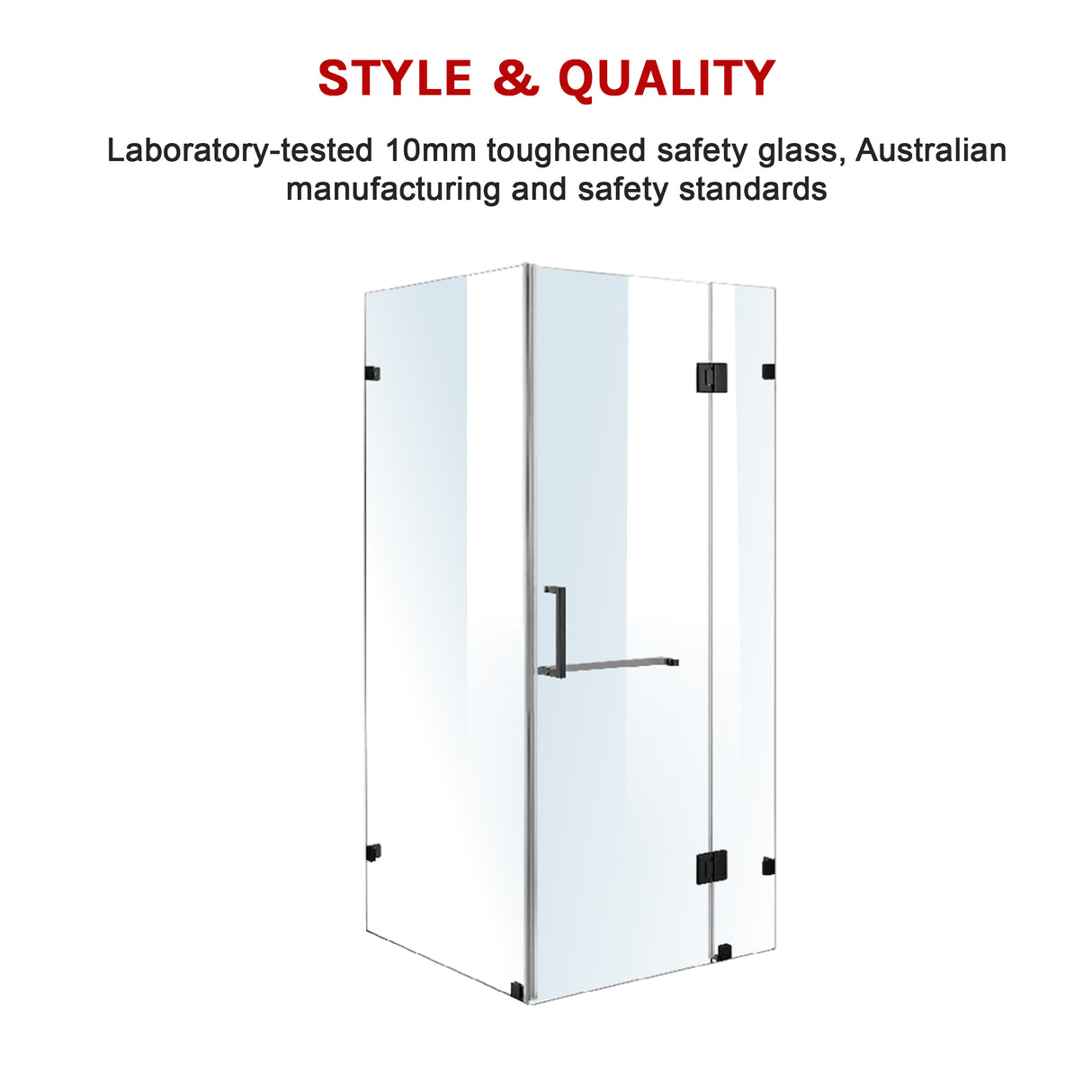 1200 x 900mm Frameless 10mm Glass Shower Screen By Della Francesca