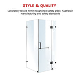 1200 x 900mm Frameless 10mm Glass Shower Screen By Della Francesca