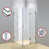 1200 x 900mm Frameless 10mm Glass Shower Screen By Della Francesca - Top-Down View