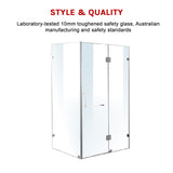 1200 x 900mm Frameless 10mm Glass Shower Screen By Della Francesca