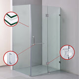 1200 x 900mm Frameless 10mm Glass Shower Screen By Della Francesca - Top-Down View