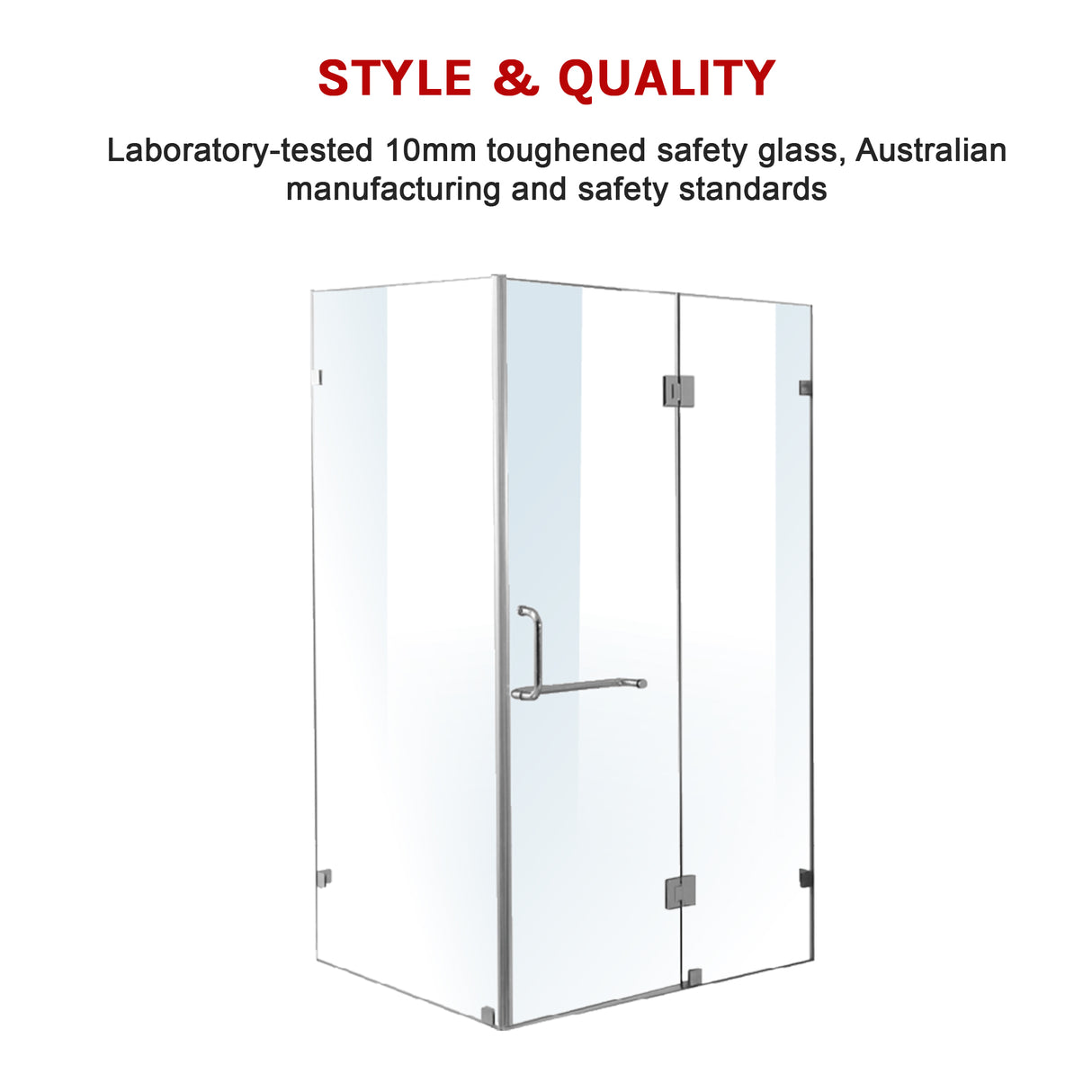 1200 x 900mm Frameless 10mm Glass Shower Screen By Della Francesca