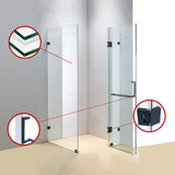 1000 x 1000mm Frameless 10mm Glass Shower Screen By Della Francesca