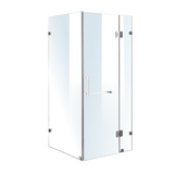 1000 x 1000mm Frameless 10mm Glass Shower Screen By Della Francesca - Side View