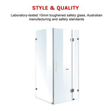 1000 x 1000mm Frameless 10mm Glass Shower Screen By Della Francesca