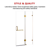 100 x 200cm Wall to Wall Frameless Shower Screen 10mm Glass By Della Francesca