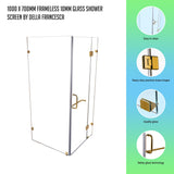 1000 x 700mm Frameless 10mm Glass Shower Screen By Della Francesca