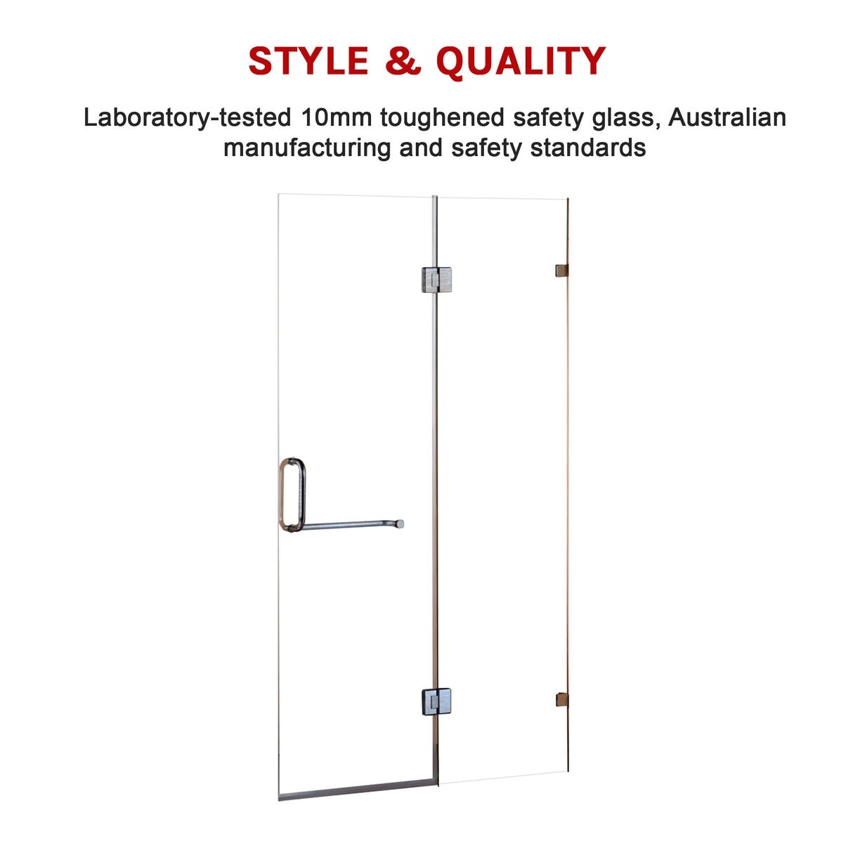 110 x 200cm Wall to Wall Frameless Shower Screen 10mm Glass By Della Francesca