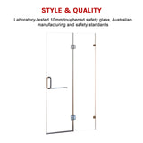 120 x 200cm Wall to Wall Frameless Shower Screen 10mm Glass By Della Francesca