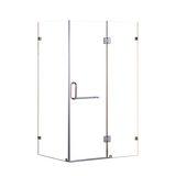 1100 x 700mm Frameless 10mm Glass Shower Screen By Della Francesca - 45-Degree Angle
