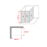 1200 x 800mm Frameless 10mm Glass Shower Screen By Della Francesca