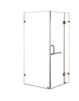 1000 x 1000mm Frameless 10mm Glass Shower Screen By Della Francesca - Side View
