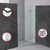 110 x 200cm Wall to Wall Frameless Shower Screen 10mm Glass By Della Francesca