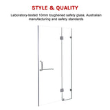 110 x 200cm Wall to Wall Frameless Shower Screen 10mm Glass By Della Francesca - 45-Degree Angle