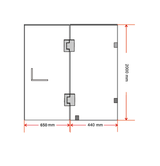 110 x 200cm Wall to Wall Frameless Shower Screen 10mm Glass By Della Francesca