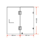 110 x 200cm Wall to Wall Frameless Shower Screen 10mm Glass By Della Francesca - Rear View