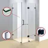 1100 x 700mm Frameless 10mm Glass Shower Screen By Della Francesca - Top-Down View