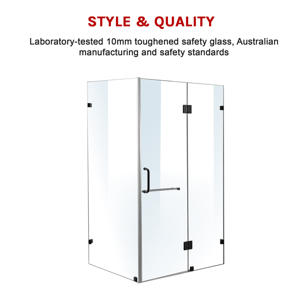 1200 x 1000mm Frameless 10mm Glass Shower Screen By Della Francesca
