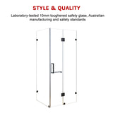 1200 x 700mm Frameless 10mm Glass Shower Screen By Della Francesca - 45-Degree Angle