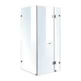 1100 x 800mm Frameless 10mm Glass Shower Screen By Della Francesca - Side View
