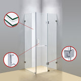 1200 x 800mm Frameless 10mm Glass Shower Screen By Della Francesca - Top-Down View
