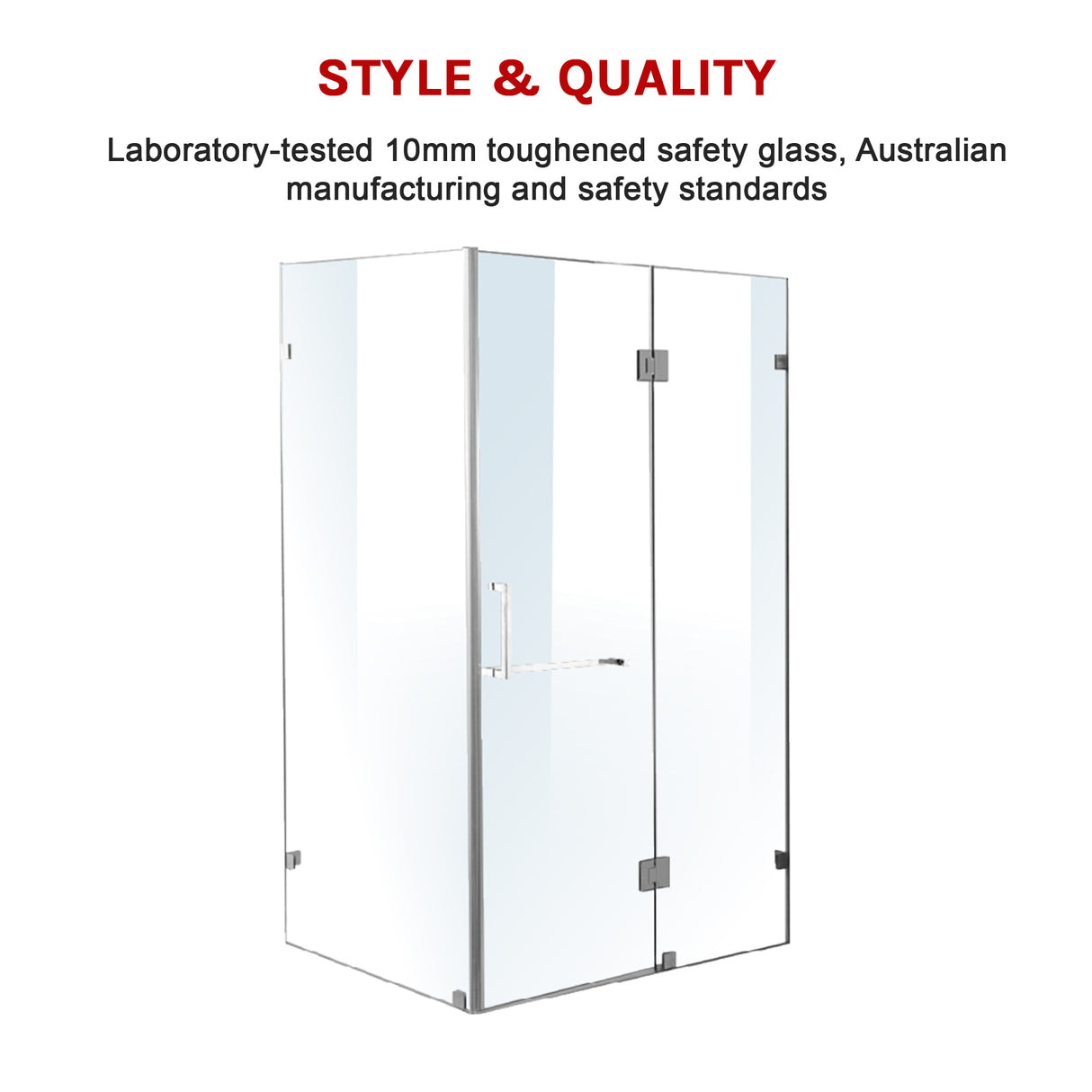 1200 x 800mm Frameless 10mm Glass Shower Screen By Della Francesca
