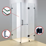 1100 x 1000mm Frameless 10mm Glass Shower Screen By Della Francesca - Top-Down View