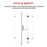 1100 x 1000mm Frameless 10mm Glass Shower Screen By Della Francesca - 45-Degree Angle