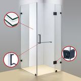 1200 x 1000mm Frameless 10mm Glass Shower Screen By Della Francesca - Top-Down View