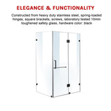 1200 x 1000mm Frameless 10mm Glass Shower Screen By Della Francesca - 45-Degree Angle