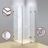 1100 x 1000mm Frameless 10mm Glass Shower Screen By Della Francesca