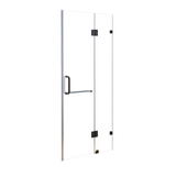100 x 200cm Wall to Wall Frameless Shower Screen 10mm Glass By Della Francesca - Side View