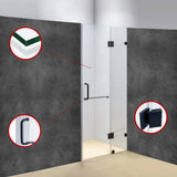 100 x 200cm Wall to Wall Frameless Shower Screen 10mm Glass By Della Francesca - Top-Down View