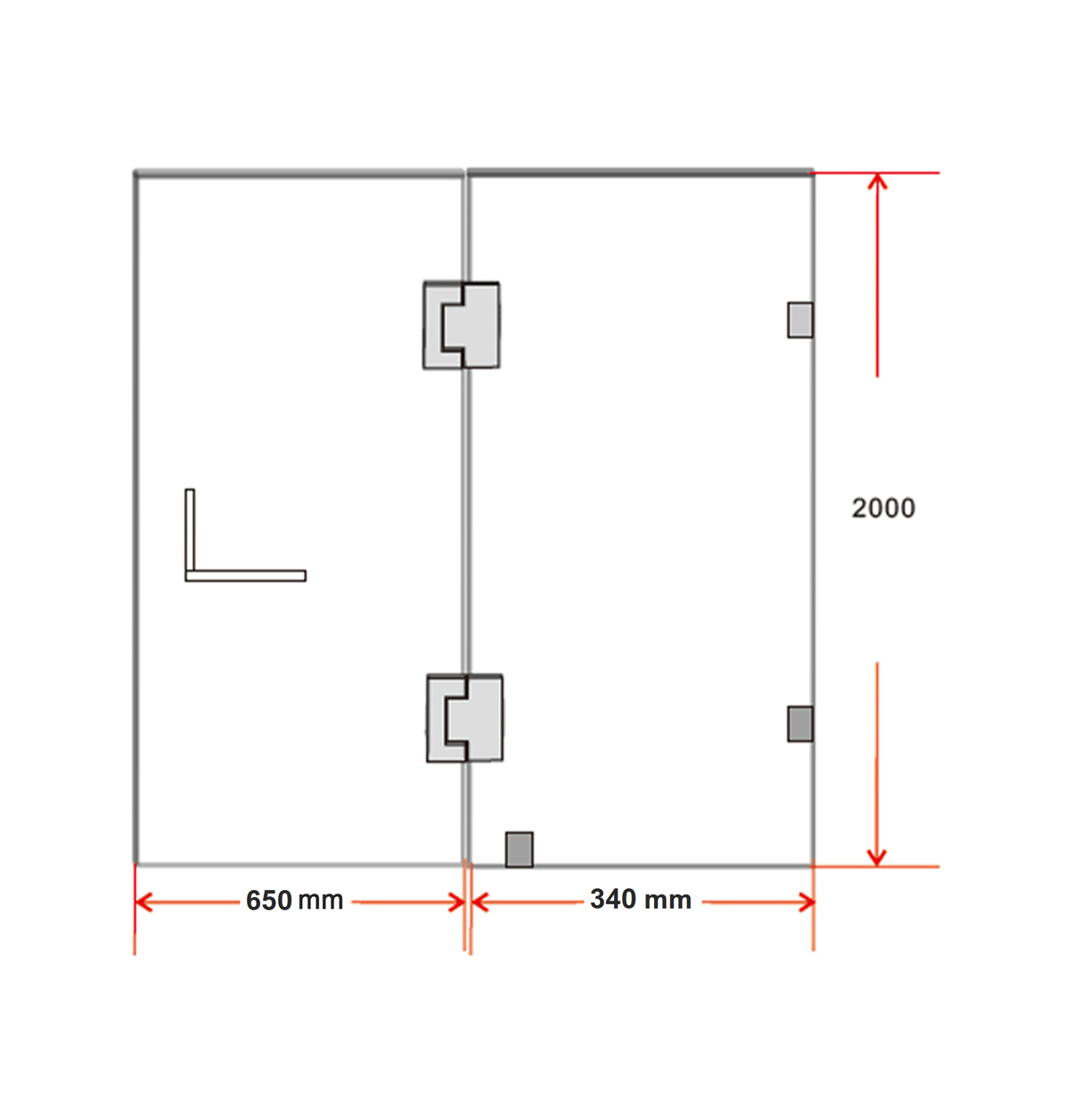 100 x 200cm Wall to Wall Frameless Shower Screen 10mm Glass By Della Francesca