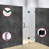 120 x 200cm Wall to Wall Frameless Shower Screen 10mm Glass By Della Francesca - Top-Down View