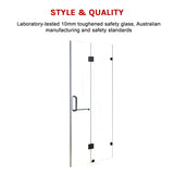 120 x 200cm Wall to Wall Frameless Shower Screen 10mm Glass By Della Francesca - 45-Degree Angle