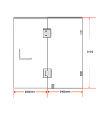 100 x 200cm Wall to Wall Frameless Shower Screen 10mm Glass By Della Francesca