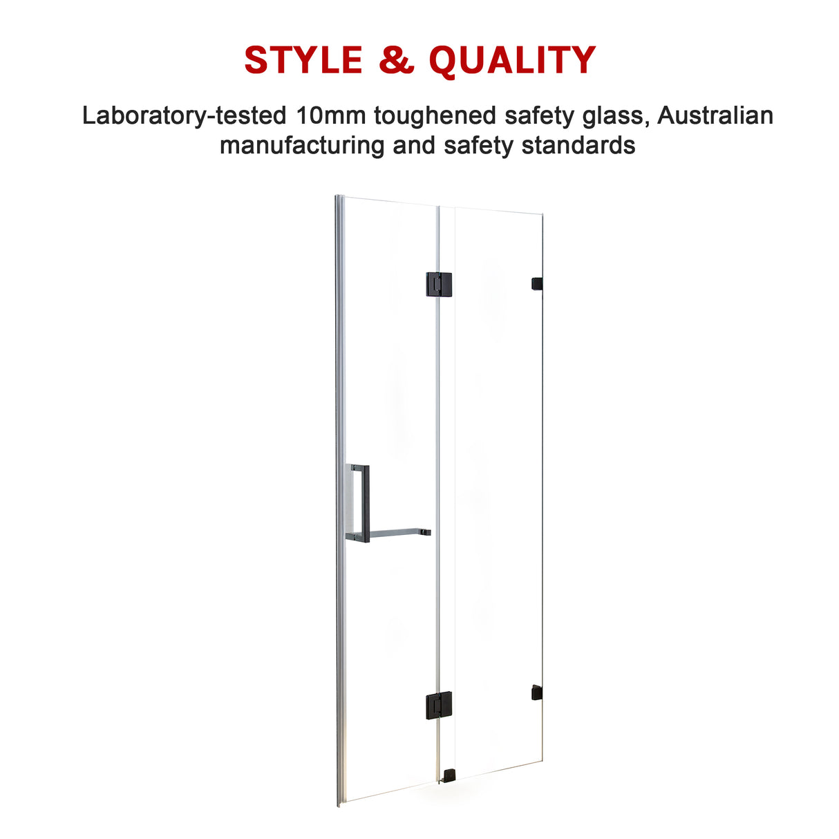 120 x 200cm Wall to Wall Frameless Shower Screen 10mm Glass By Della Francesca