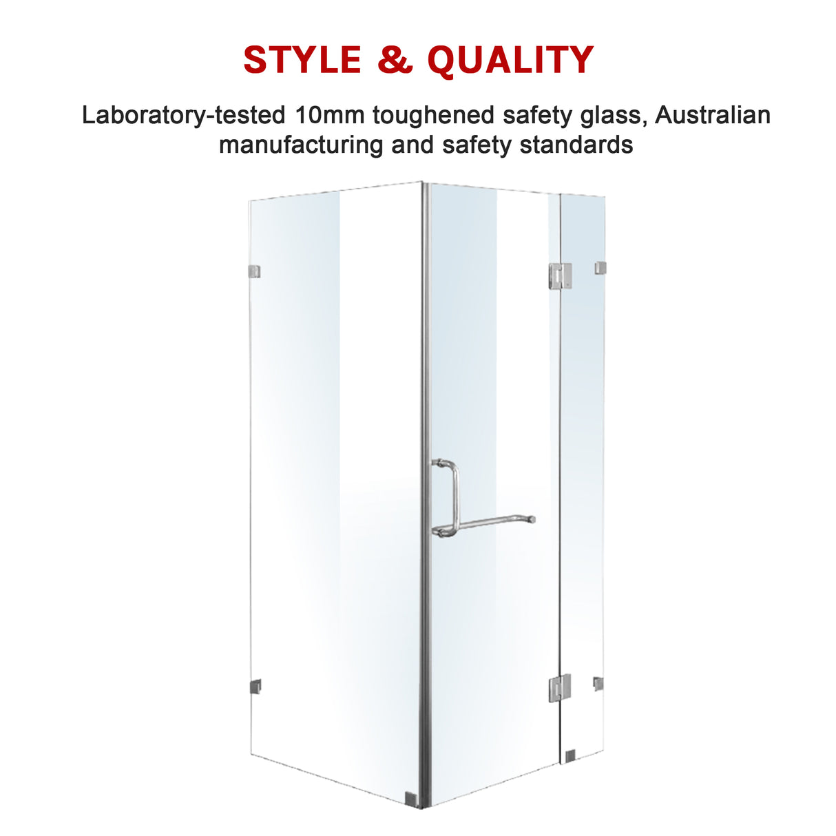 1000 x 800mm Frameless 10mm Glass Shower Screen By Della Francesca