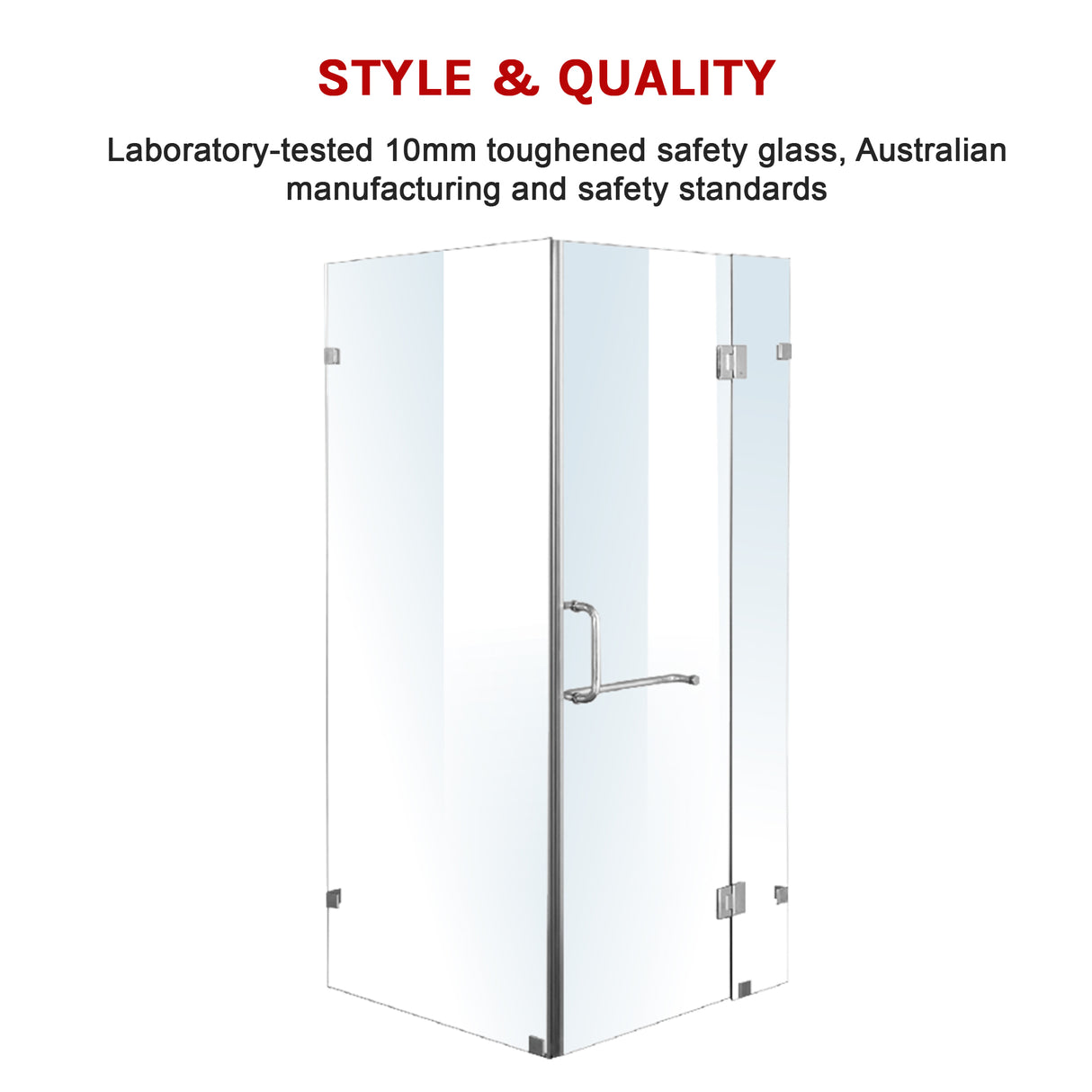 1100 x 700mm Frameless 10mm Glass Shower Screen By Della Francesca