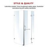 1100 x 700mm Frameless 10mm Glass Shower Screen By Della Francesca - Rear View