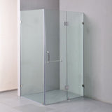 1100 x 900mm Frameless 10mm Glass Shower Screen By Della Francesca - Top-Down View