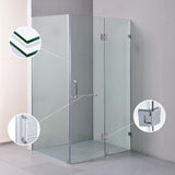 1200 x 1000mm Frameless 10mm Glass Shower Screen By Della Francesca - Top-Down View
