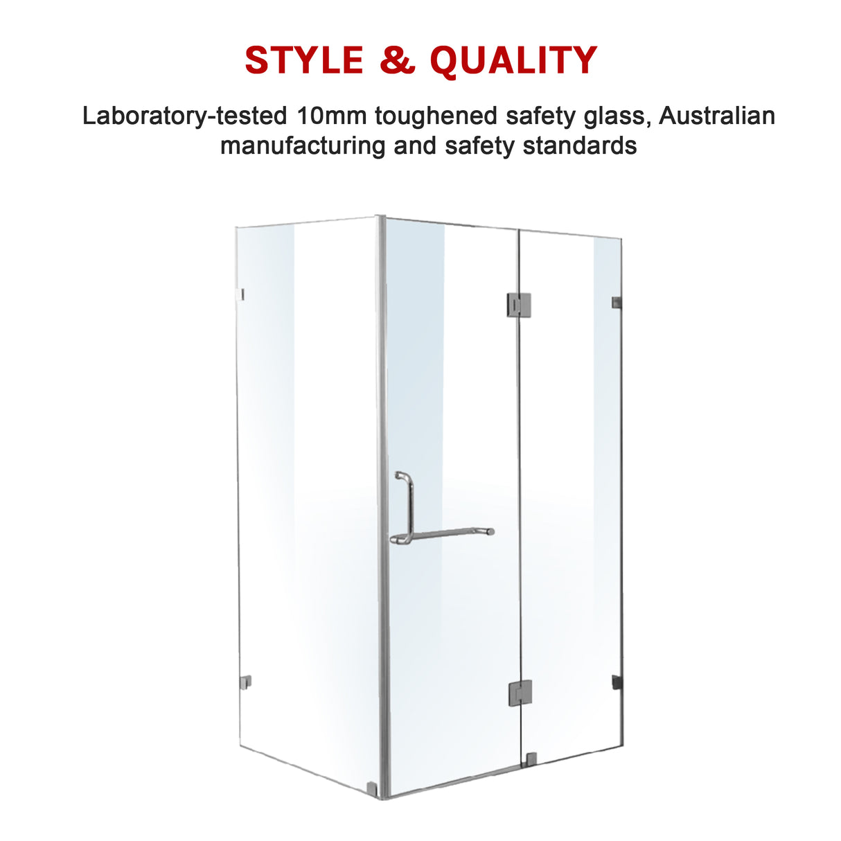 1200 x 1000mm Frameless 10mm Glass Shower Screen By Della Francesca