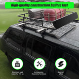 Universal Roof Rack Basket - Car Luggage Carrier Steel Cage Vehicle Cargo - Top-Down View