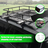 Universal Roof Rack Basket - Car Luggage Carrier Steel Cage Vehicle Cargo - Rear View